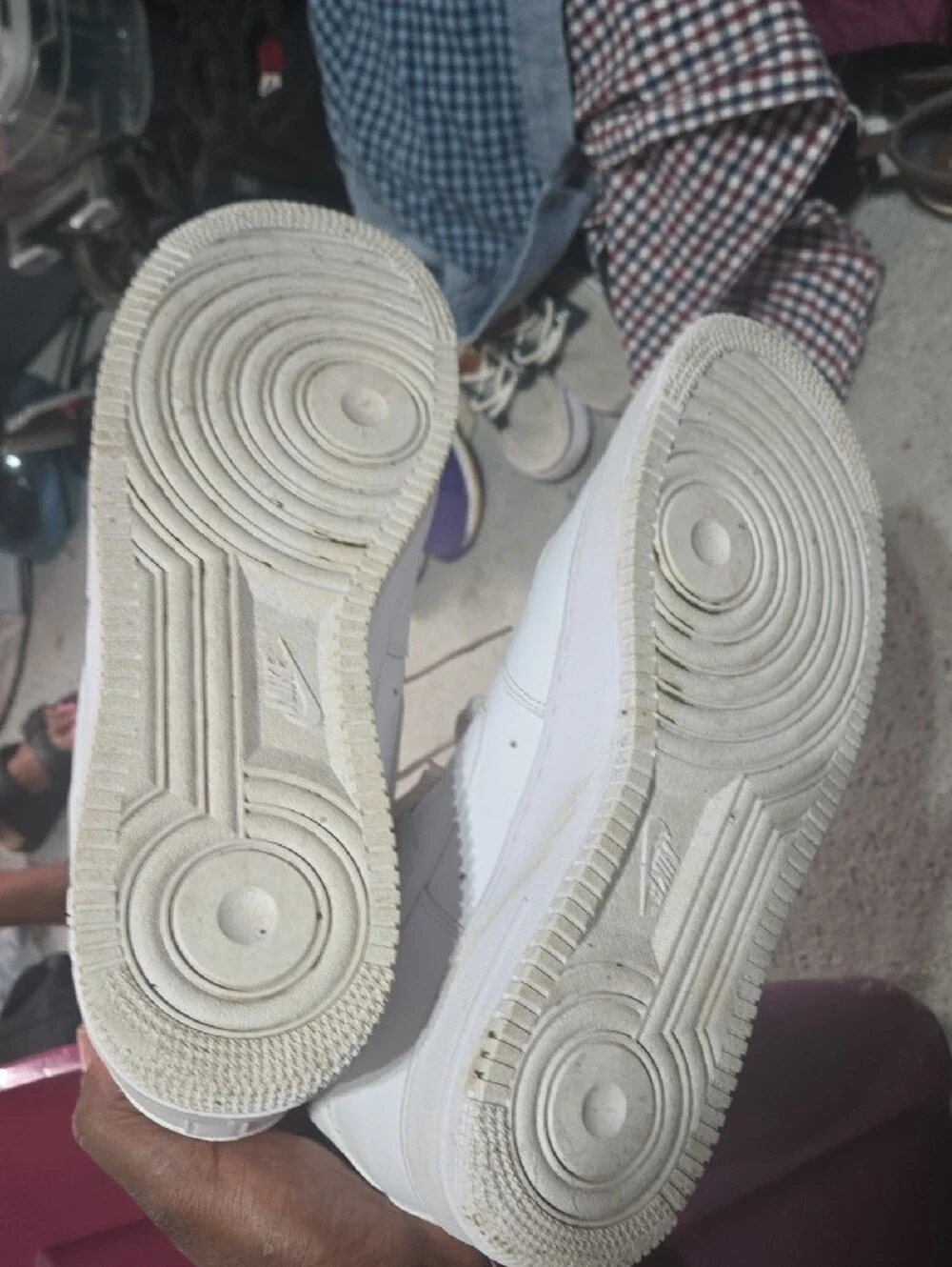 Nike Men's All-White Leather Sneakers